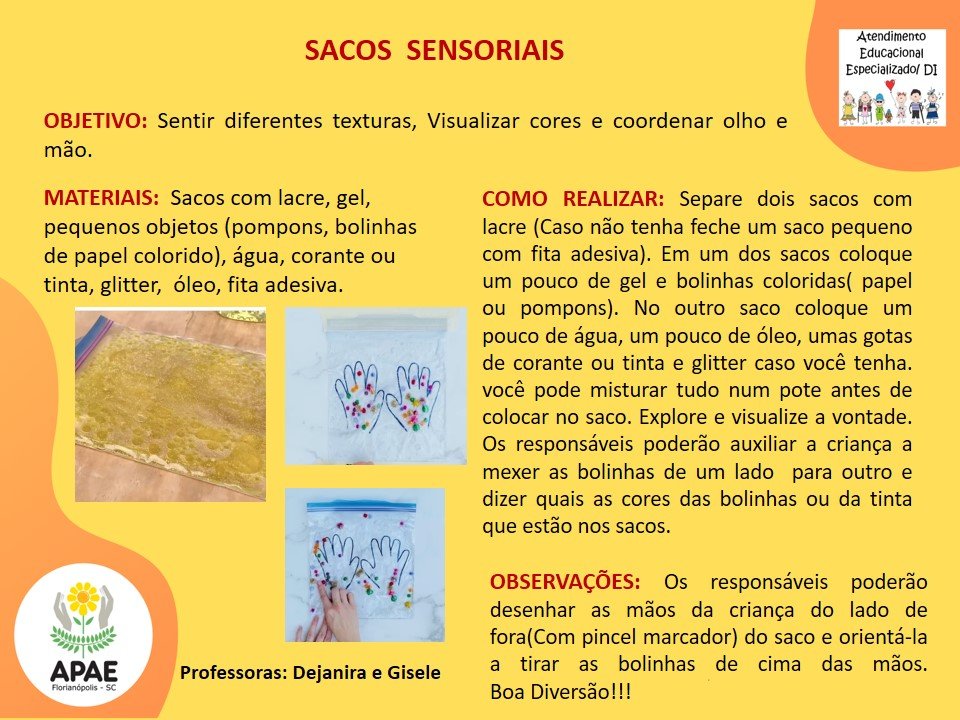 Saco Sensorial - Atendimento Educacional Especializado