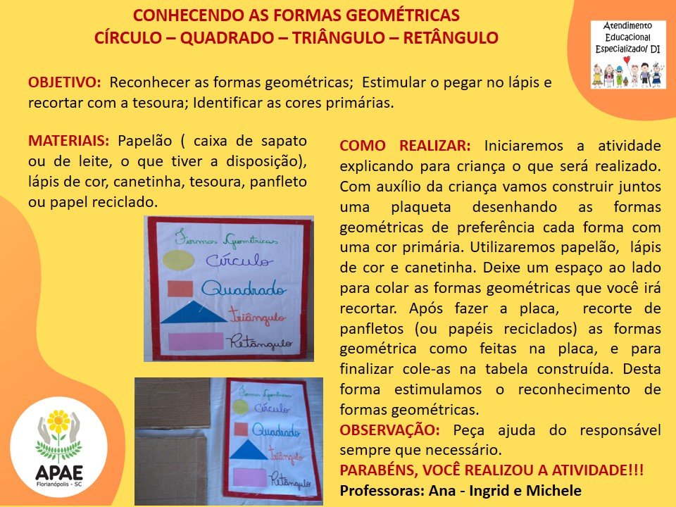 Formas Geométricas - Atendimento Educacional Especializado