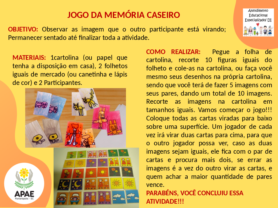 Jogo da Memória - Atendimento Educacional Especializado