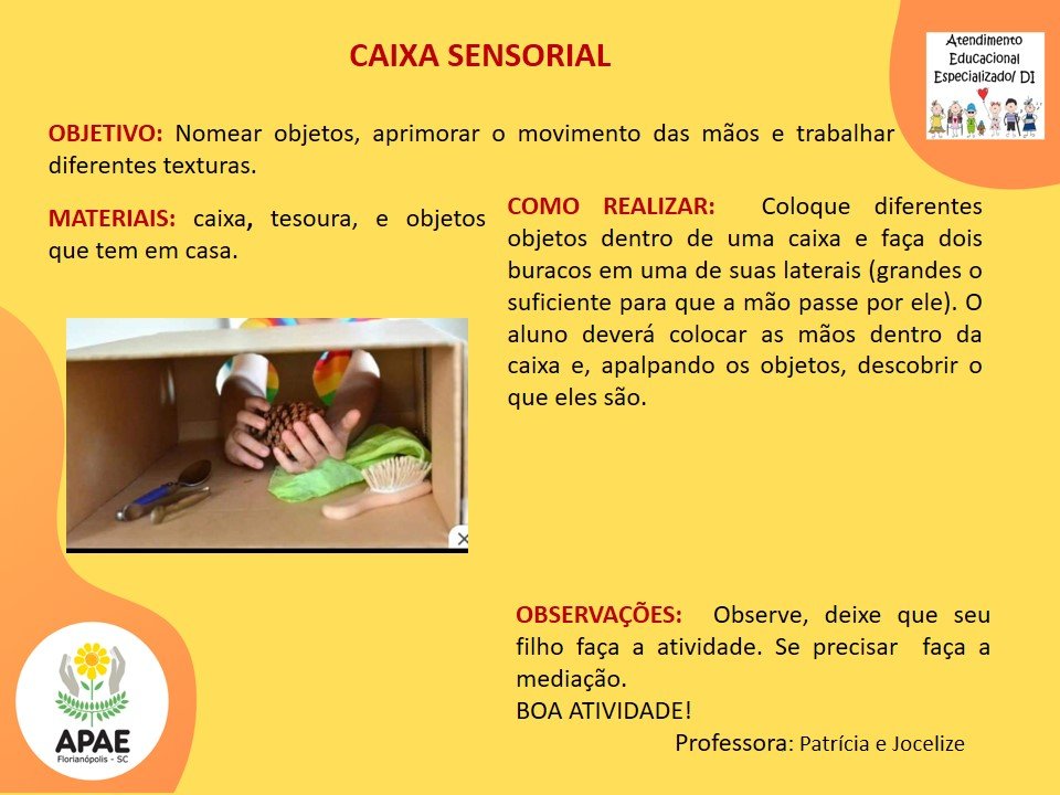 Caixa Sensorial - Serviço Pedagógico Especializado