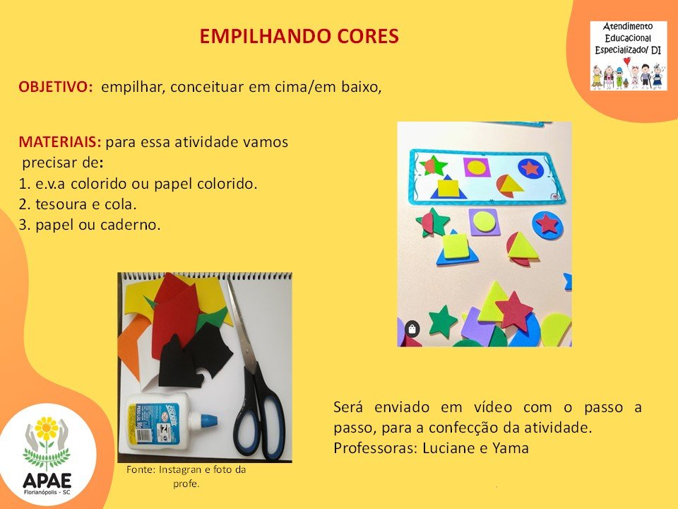 Serviço Pedagógico Específico - Empilhando Cores
