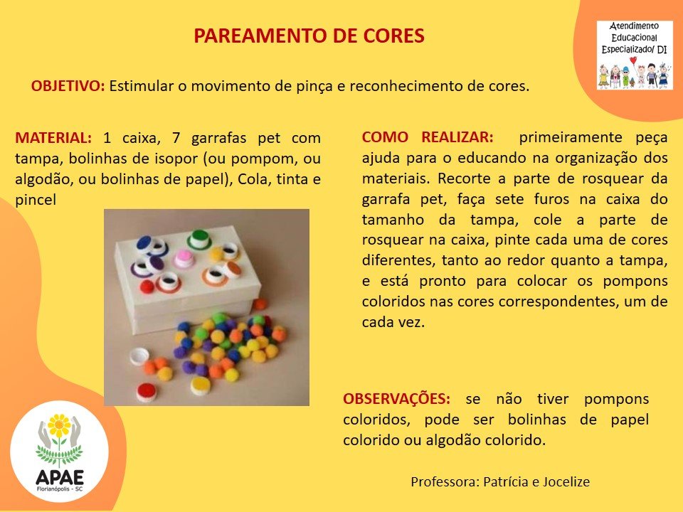 Pareamento de cores - Serviço Pedagógico Específico 