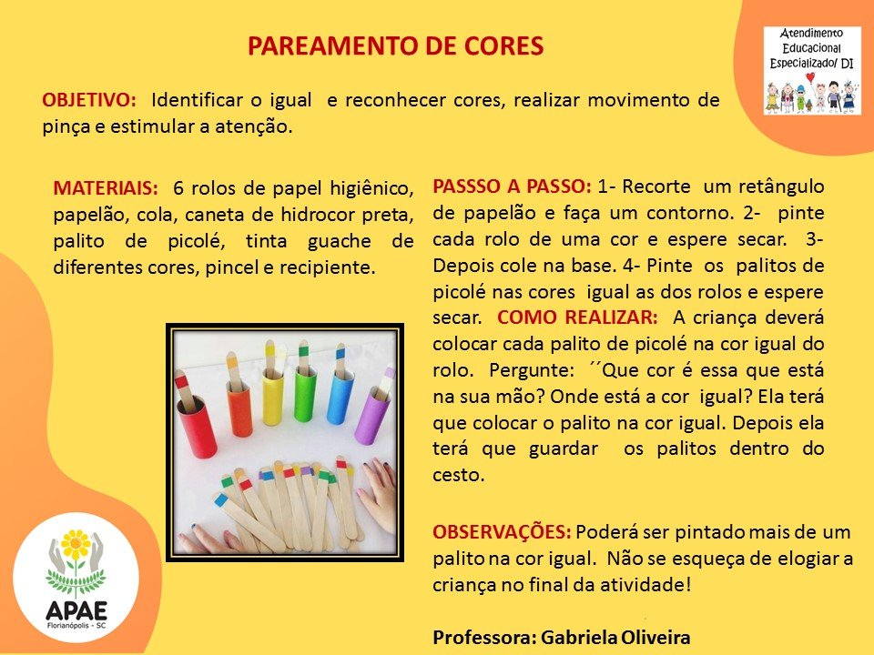 Estimulação Precoce 1 - Pareamento das Cores