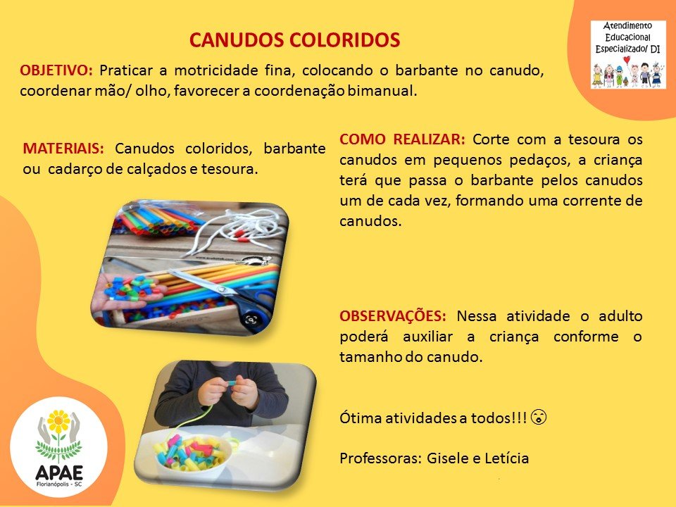 Estimulação Precoce 2 - Canudos Coloridos