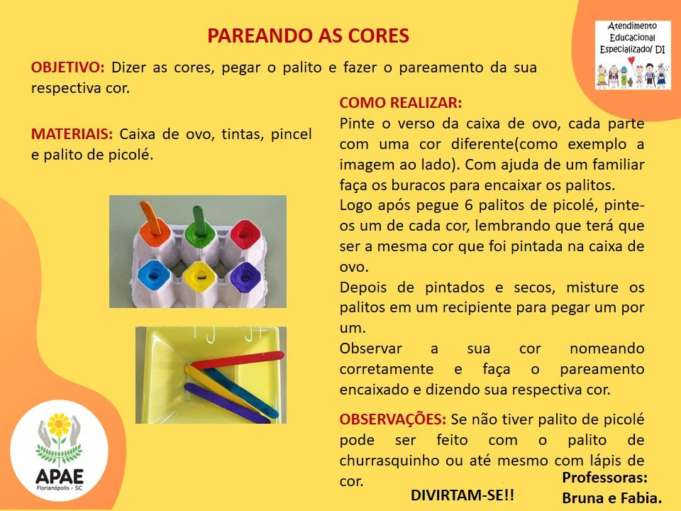 Pareando as cores - Estimulação Precoce 2