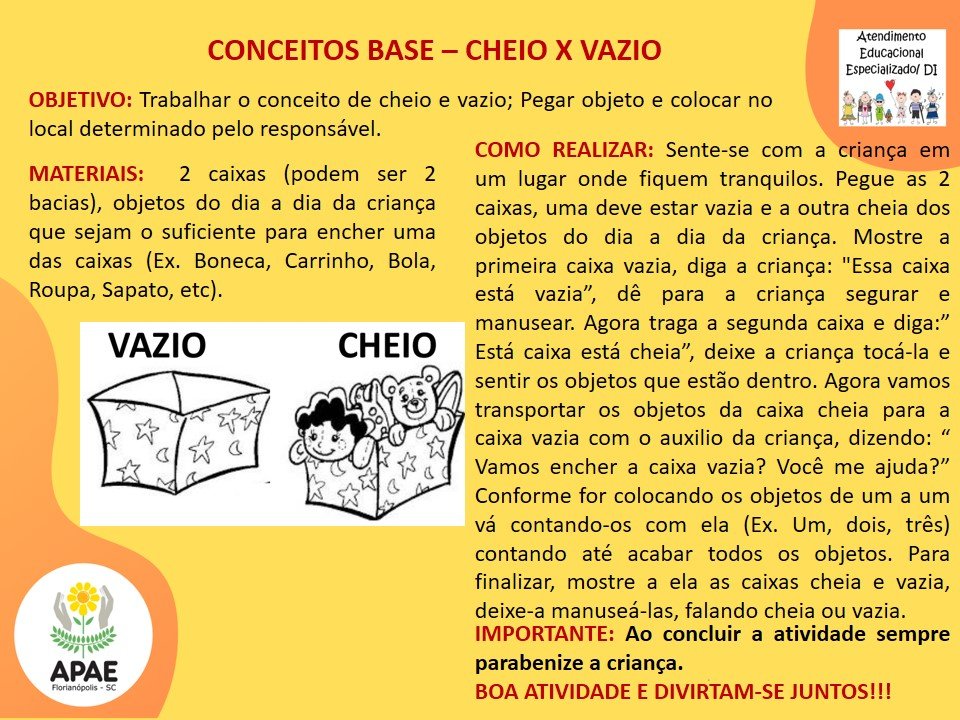 Cheio e Vazio - Estimulação Precoce 1
