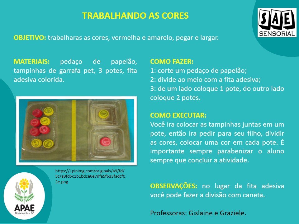 Trabalhando Cores - SAE Sensorial