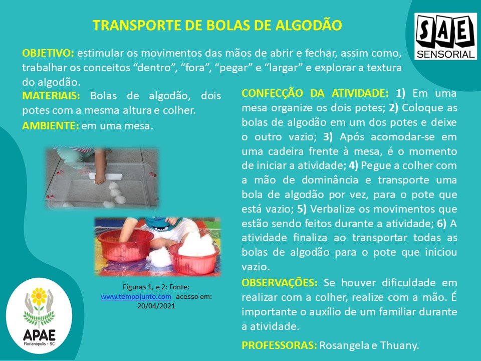 Transporte de bola de algodão - Sae Sensorial